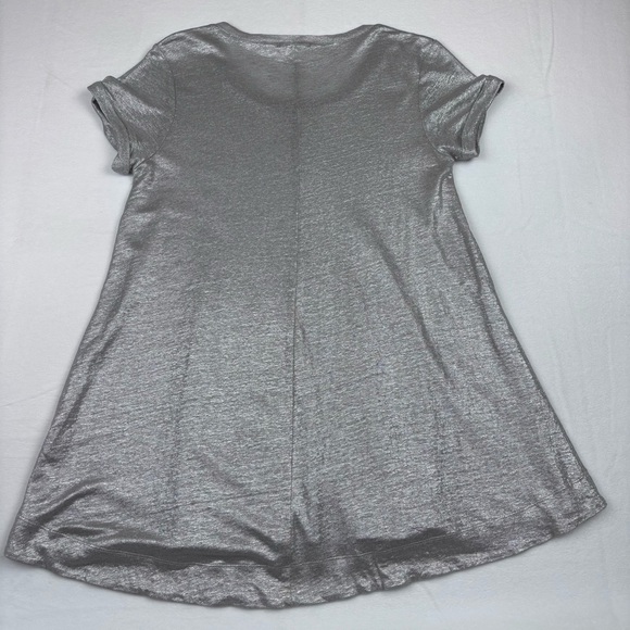 BORDEAUX Anthropologie Women’s XS Silver Metallic Swing Dress Tunic A-Line Top - Picture 5 of 13